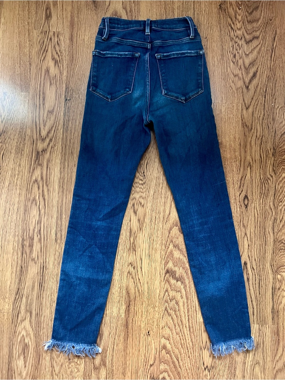 FRAME Ali High Rise Cigarette Jeans 26 Medium Wash Raw Hem - Picture 2 of 9